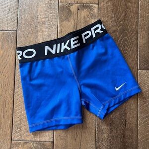 Nike Royal Blue and Black Pro Compression Shorts